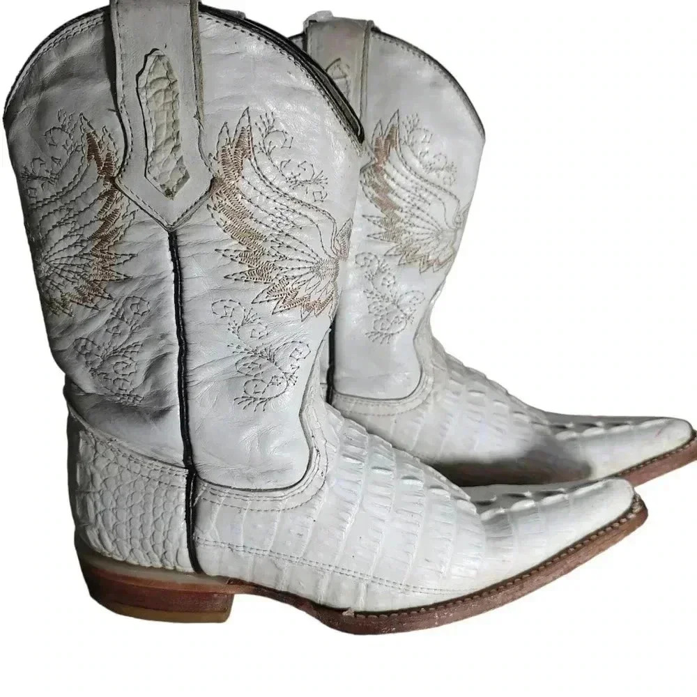 Kids crocodile western boots
